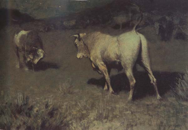 Frederic Remington Moaning of the Bulls (mk43)